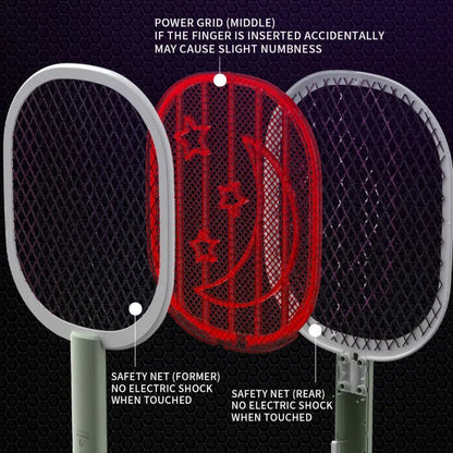 Rechargeable Mosquito Racket With Stand – Electric Insect Killer Bat For Indoor And Outdoor Use (Random Color)