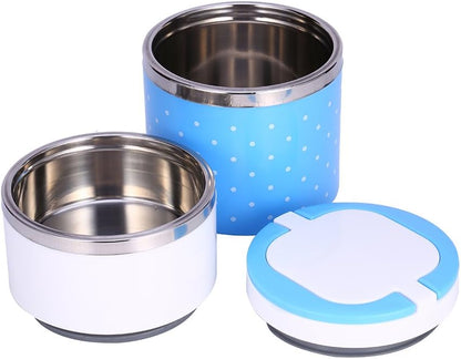 2 Layer Stainless Steel Airtight Lunch Box 930ml With Leak-Proof Design - Blue