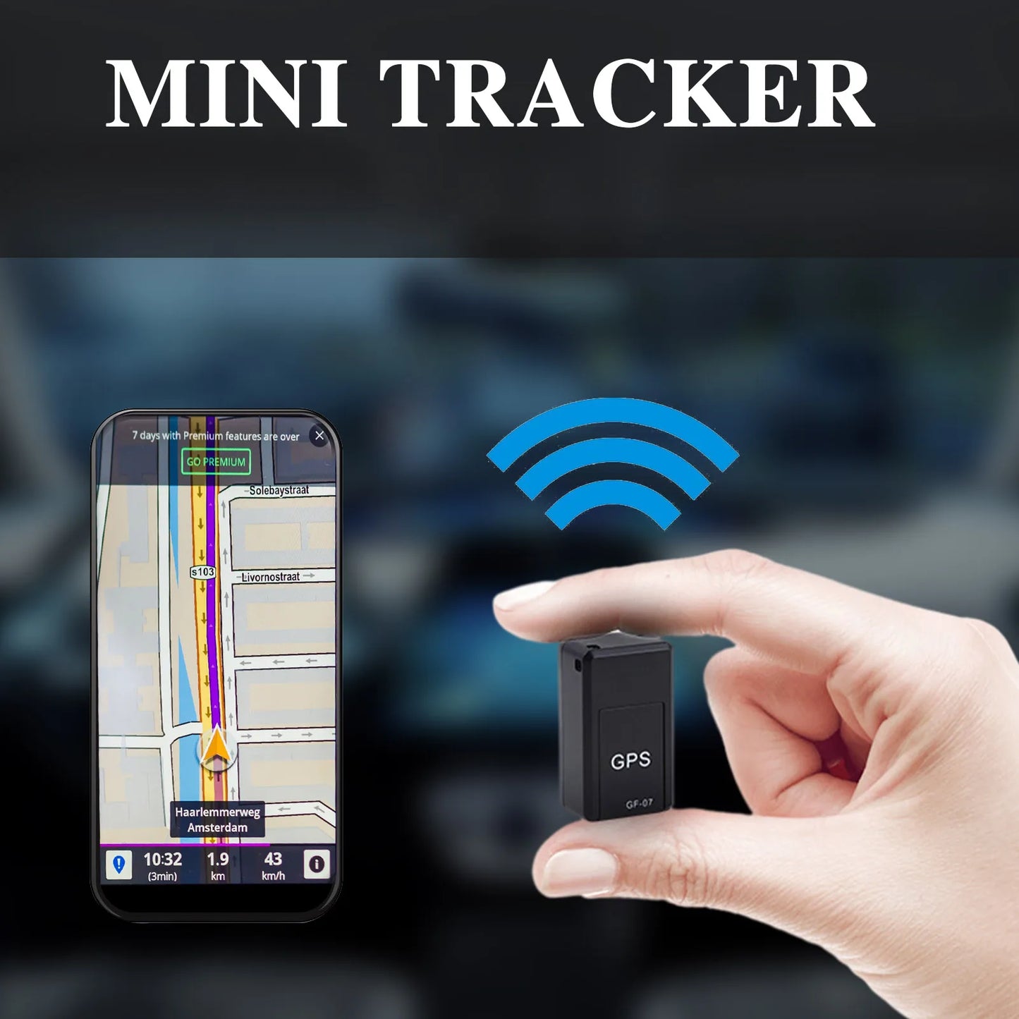 GPS Tracker for Vehicles, No Subscription Mini GPS Tracker Real Time Locator, Anti-Theft Micro Vehicle Tracking Device with App for Cars, Kids, Elderly, Pets, Wallet, Luggage