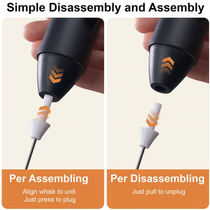 Rechargeable Coffee Beater – USB Milk Frother for Coffee, Cappuccino, Latte, Matcha & Hot Chocolate | Powerful High-Speed Stainless Steel Whisk Mixer