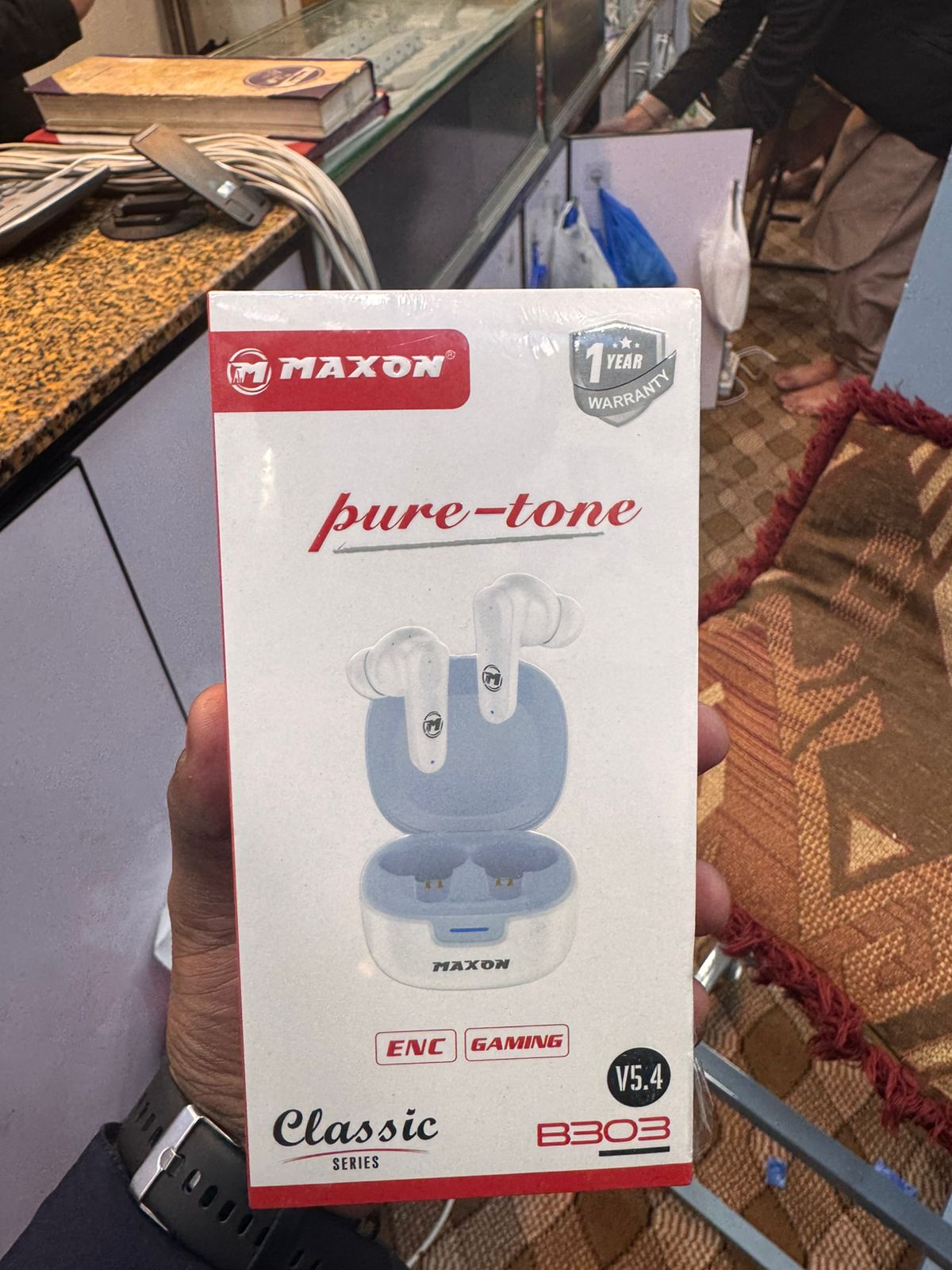 Maxon B303 Wireless Earbuds – ENC + Gaming Mode, 6hrs Playtime, 10m Range, Touch Control, 130hrs Standby