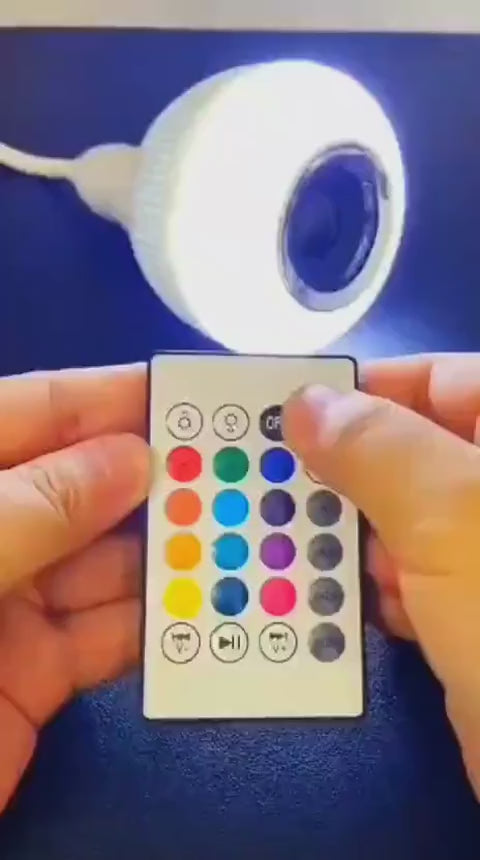 LED Music Bulb with Built-in Bluetooth Speaker – Colorful RGB Light for Parties, Bedrooms, Home Décor & Mood Lighting
