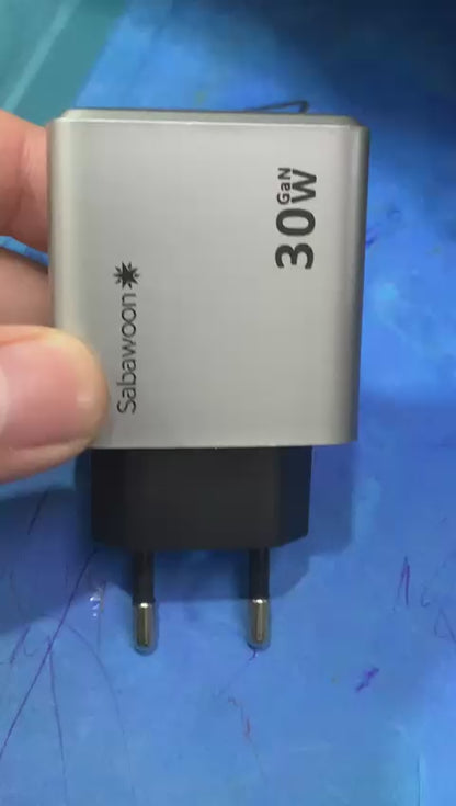Sabawoon 30W GAN – Fast Charging Power Brick for All Devices without caple